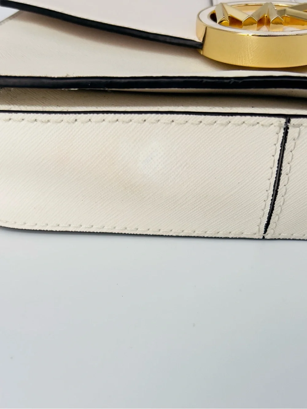 Michael Kors optic White MK Logo Chain Crossbody Bag